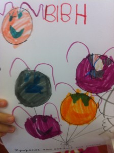 "Να τα χρωματίσουμε κι επειδή το μαύρο είναι το πιο σκούρο από όλα τα χρώματα μπορούμε να το χρωματίσουμε πάνω από τα άλλα χρώματα..Να βάλουμε και μαλλιά" 