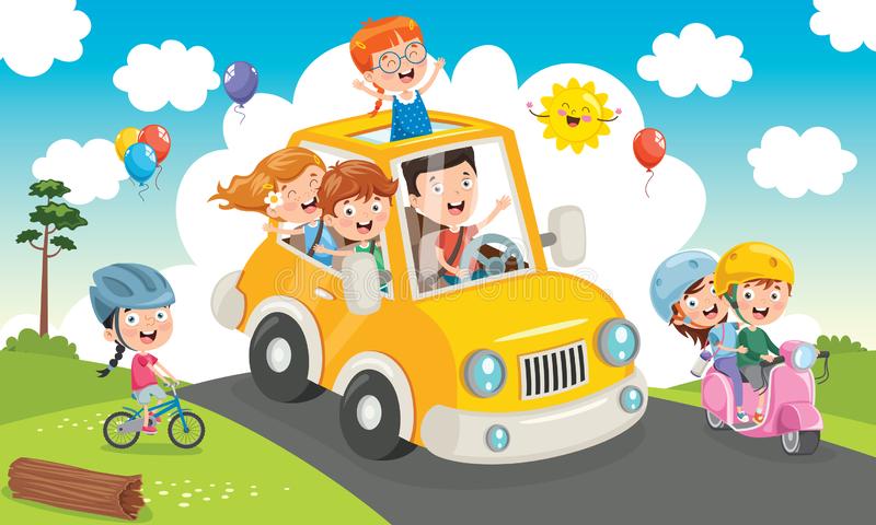 children travelling funny car eps children travelling funny car 159623056