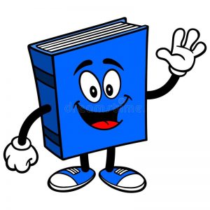 blue book waving cartoon illustration 53668520