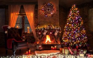 beautifullivingroomwithfireplacedecoratedforchristmas