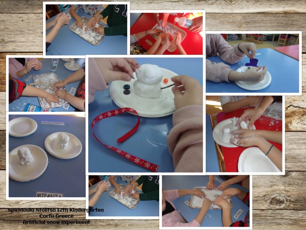 Artificial snow experiment