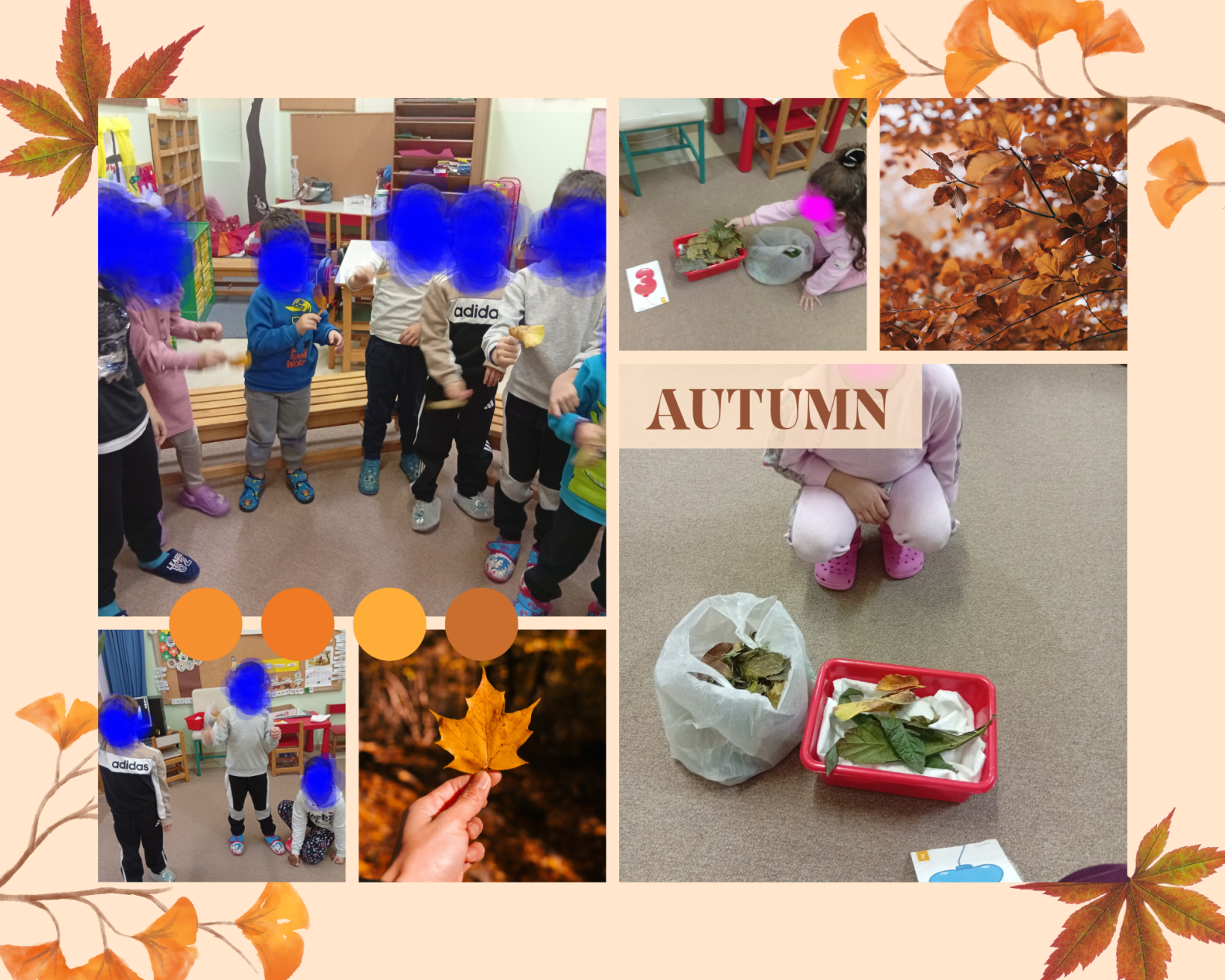 Orange and Beige Modular Autumn Photo Collage