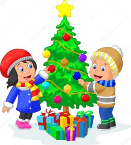 depositphotos 37139493 stock illustration kids decorating a christmas tree