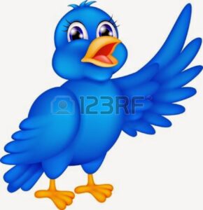 17564612 illustration of happy blue bird waving wings