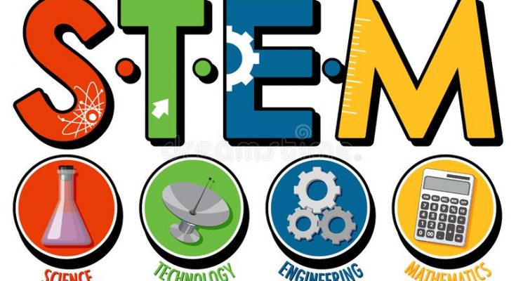 stem education logo banner white background illustration 222934190