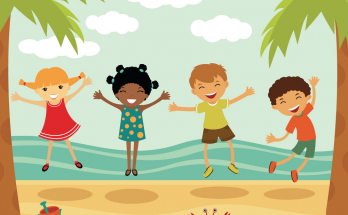 Happy Kids in Summer clipart