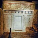 Facade of Philip II tomb Vergina Greece