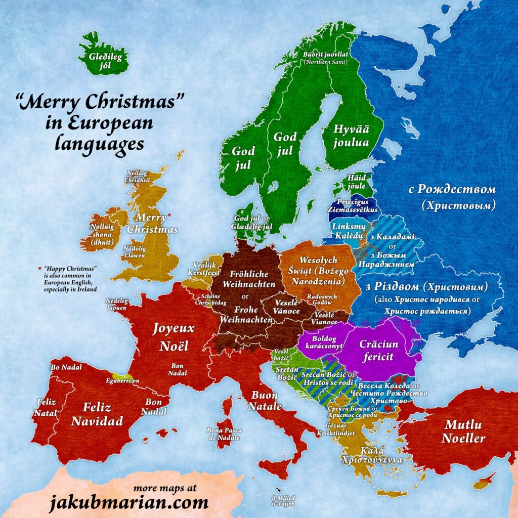 merry christmas european languages