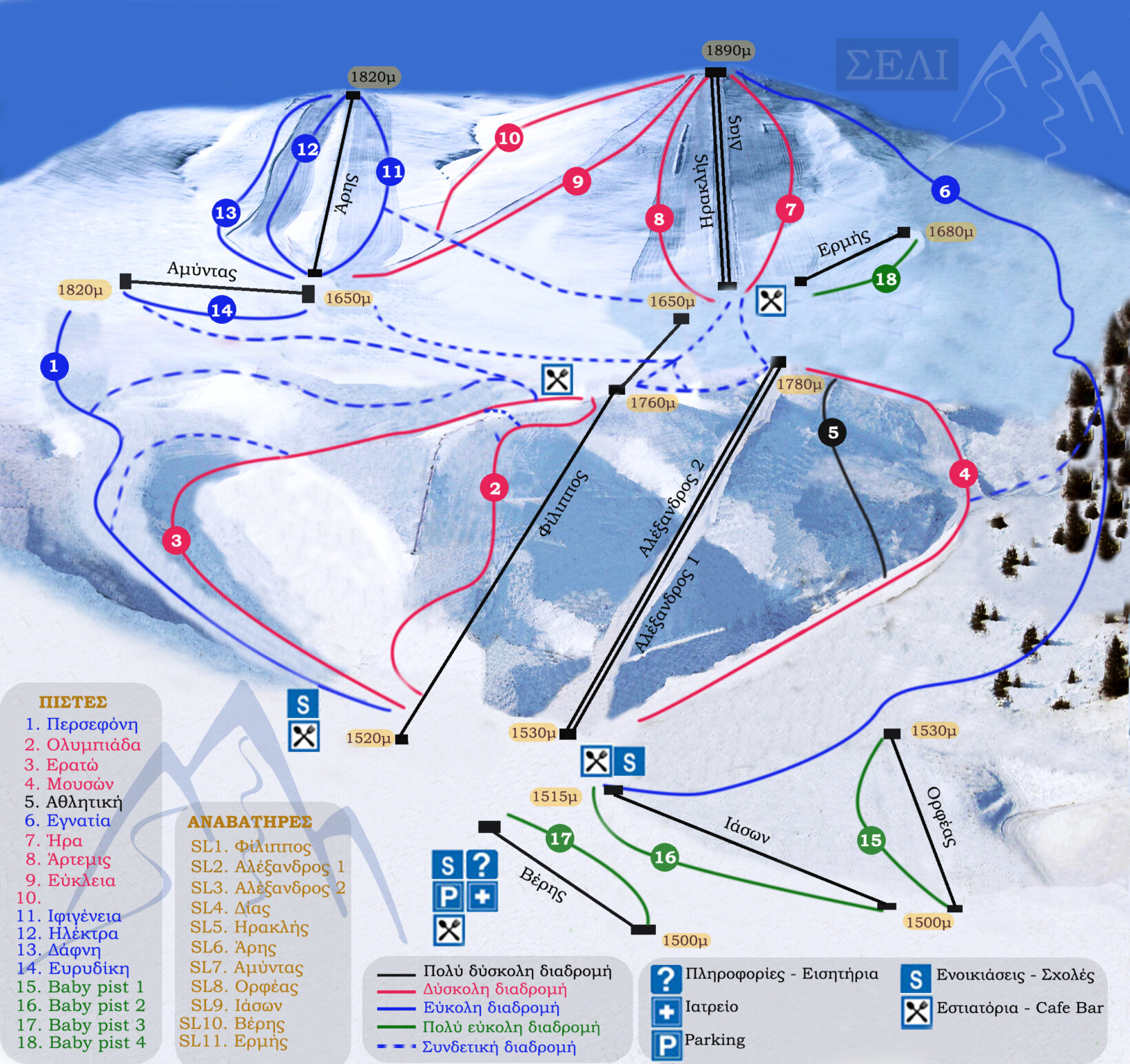 seli slopes ski map