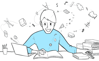 Student studying for exams