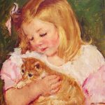 Ζωγραφικής Κορίτσι με την Γάτα τηςMary Cassat