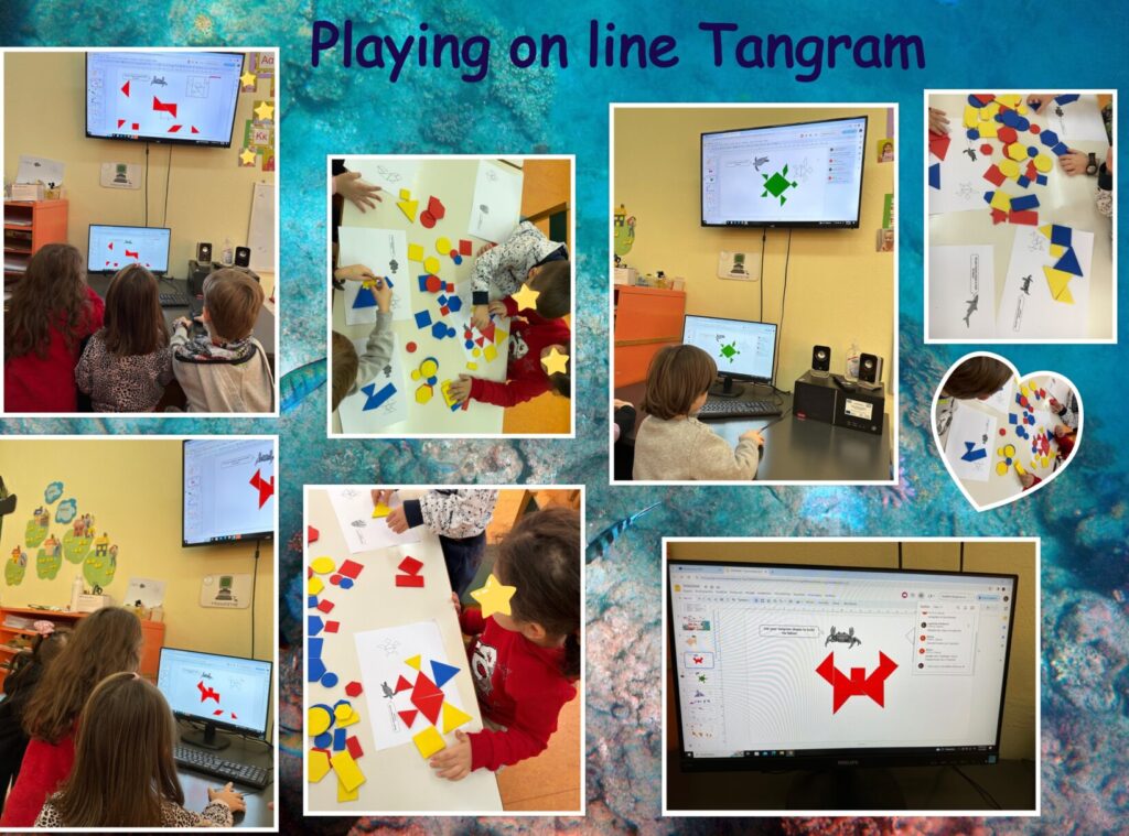 Playing on line tangram