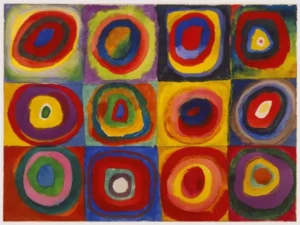 color study squares with concentric circles 191311