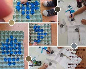 Code activities Pixel Art Waterdrop 1st kindergarten of Ilioupolis