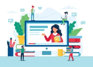 depositphotos 359475136 stock illustration online education concept screen with