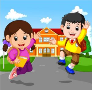 happy little kids going to school vector 16850379