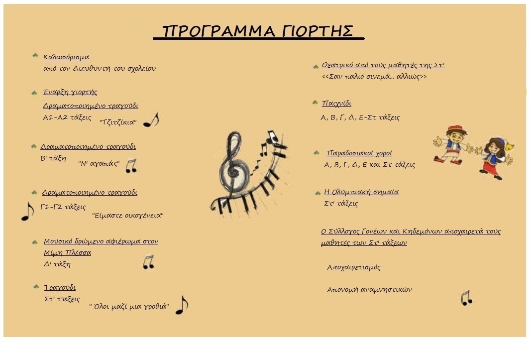 Πρόγραμμα γιορτής 25ο Δ.Σ. Περιστερίου 1 1 1