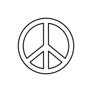 peace sign line icon design template vector