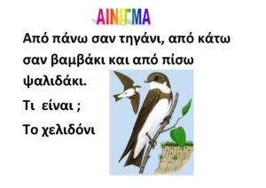 ΑΙΝΙΓΜΑΤΑ ΓΙΑ ΤΟ ΧΕΛΙΔΟΝΙ Σελίδα 1