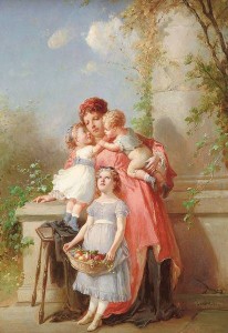 Francois Louis Lanfant de Metz Mother and three children