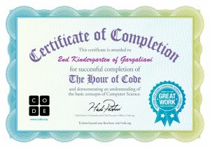 hour of code certificate