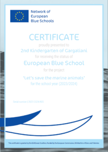 BLUE SCHOOL CERTIFOCATE