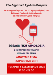 Αφίσα αιμοδοσίας 4 12 2024 1