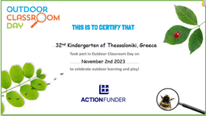 outdoor classroom day certificate