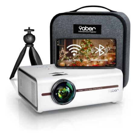 Yaber V5 Mini Projector HD 720p Native resolution 7500 Lumens 80001 Contrast Bluetooth 5.0 WiFi με Θήκη Τρίποδο Main Image