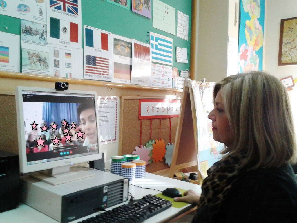 Skype communication with 10o Kindergarten of Orestiada and Katerina Spitsa