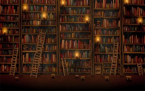 old_book_library_ladder_bookshelf_books