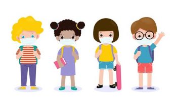 back-school-new-normal-lifestyle-concept-happy-school-kids-wearing-face-mask-protect-corona-virus-covid-19-preschoolers-children-teenagers-characters-pupils-with-books-backpacks_83111-1568