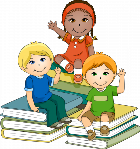 Kids-sitting-on-books