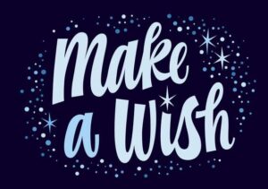 make a wish festive hand drawn script lettering phrase greetings magical calligraphy style slogan isolated typography christmas illustration bright trendy design element for any purposes vector