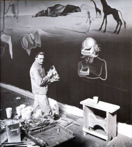 Salvador Dali working