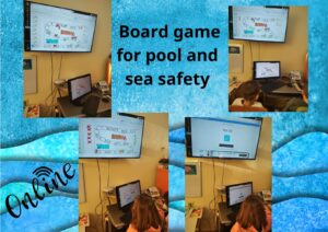 Board game for pool and sea safety