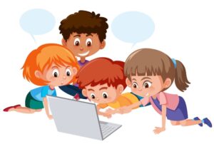 Children with computer