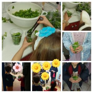 κόψαμε σαλάτα και την μοιράσαμε σε γονείς και μαθητές