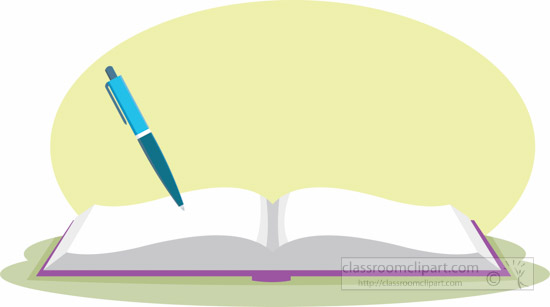 Open Book With Pen Clipart