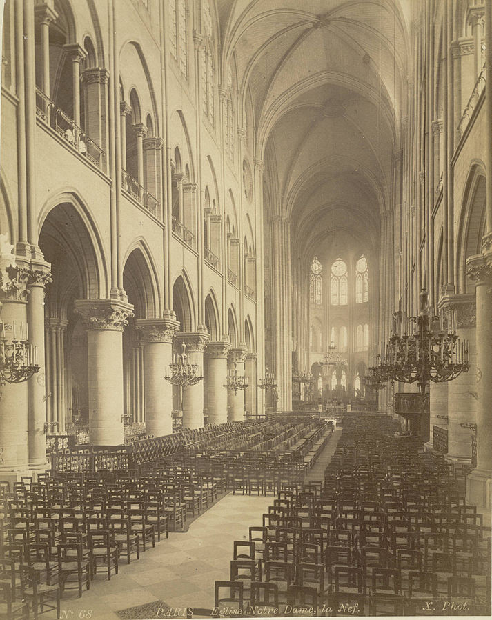 Paris. Notre Dame Cathedral Nave ca. 1877 ca. 1895