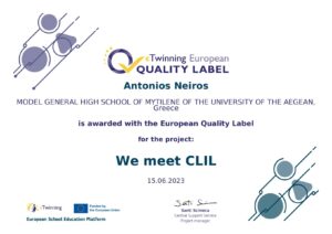 etwinning European Quality Label We meet CLIL 2 page 0001