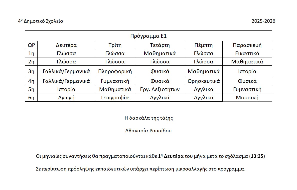 Programma E1 1