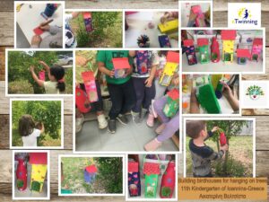 Building birdhouses for hanging on trees