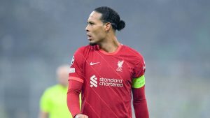 virgil van dijk captains liverpool during champions league match against inter february 2022