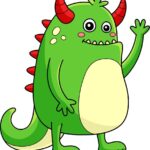 scary monster cartoon colored clipart illustration free vector