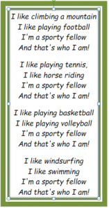 Sports Song Lyrics - 4th Grade - Unit 2