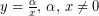 y=\frac{\alpha}{x},\,\alpha,\,x\neq0