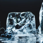 stock photo frozen fruits in ice cubes