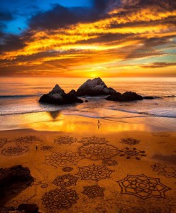 il tramondo . la corsa . l'arte della sabbia , l' Oceano la spiaggia qualcosa di magico , by f. rowe