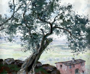 Olive Tree in a Southern Landscape, Olle Hjortzberg